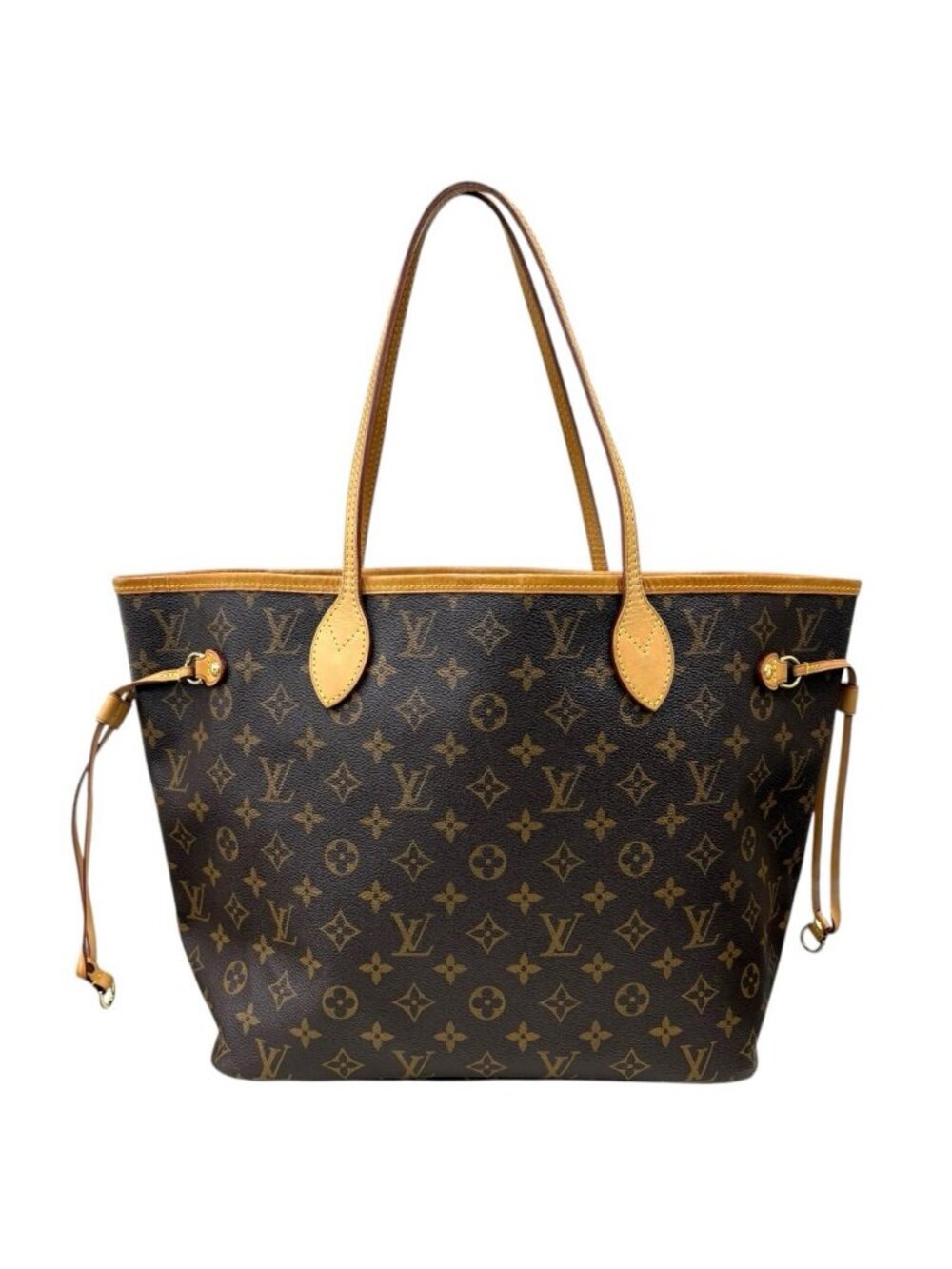 Louis Vuitton Neverfull MM LV Monogram Tote Bag Canvas Brown